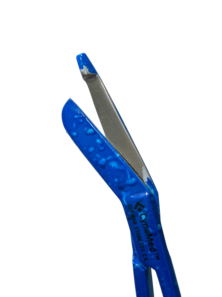 Bandage Scissors 5.5" Stainless Steel Blue Dew Drops Pattern