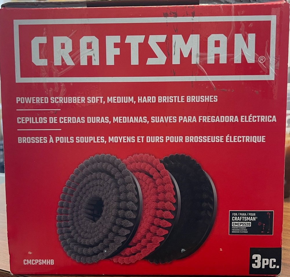 Craftsman Powered Scrubber Brush Set (CMCPSMHB) - 3 brushes - soft medium hard