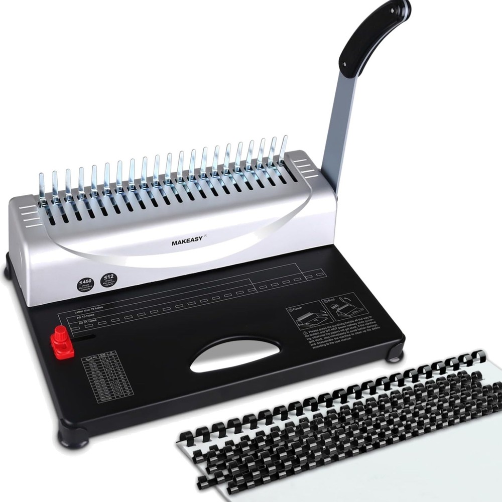 21-Hole, 450 Sheets, Comb s with 1 Box Comb Bindings Spines, Comb Binder for ...