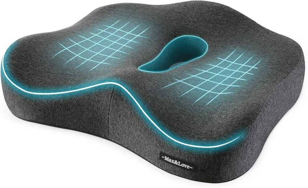 Memory Foam Seat Cushion for Sciatica & Back Pain Relief – U-Shaped Design