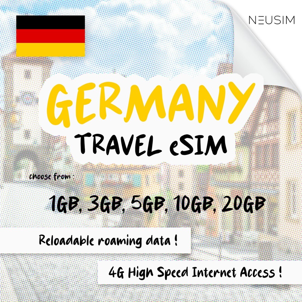 NeuSIM Germany eSIM 1-3GB Data | Same Day DELIVERY!