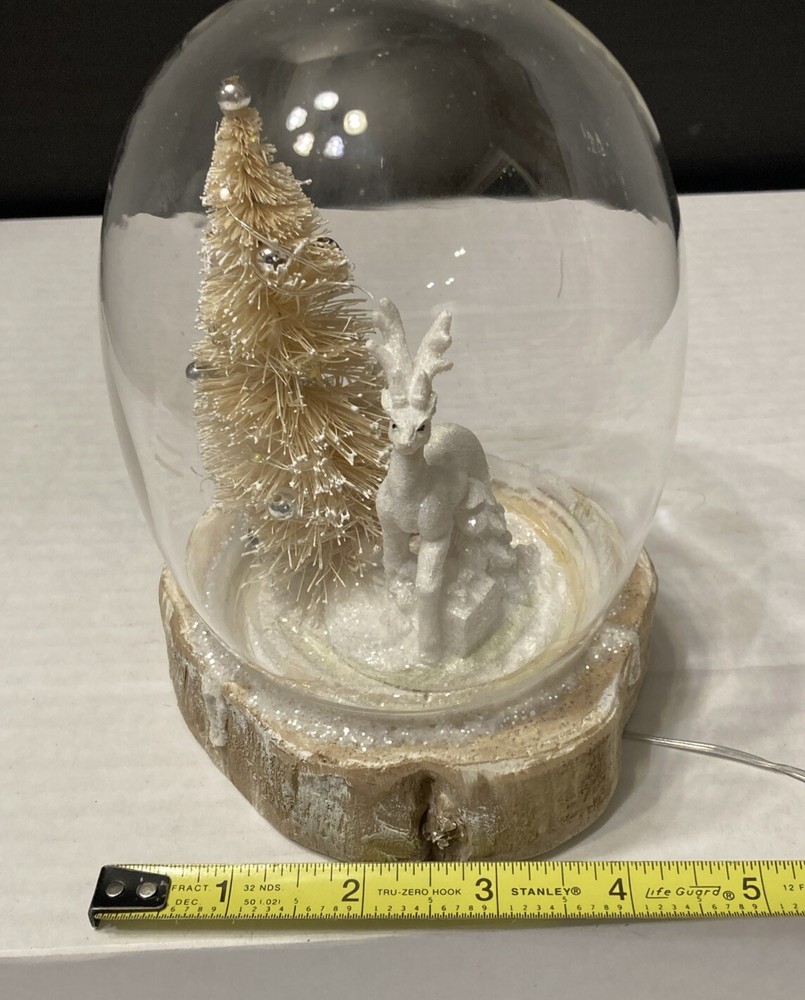 Macy’s Christmas Reindeer Snow Tree Lighted Globe Lantern Glittery 2016