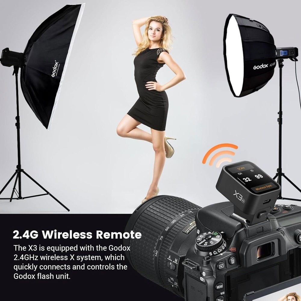 US Godox X3-S 2.4G TTL HSS OLED Screen Flash Trigger Transmitter for Sony Camera