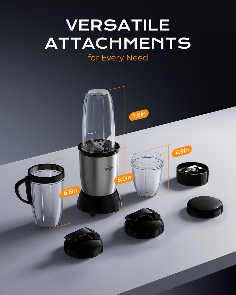 Sangcon 1000w Smoothie Blender for Kitchen, Extra Large, Silver