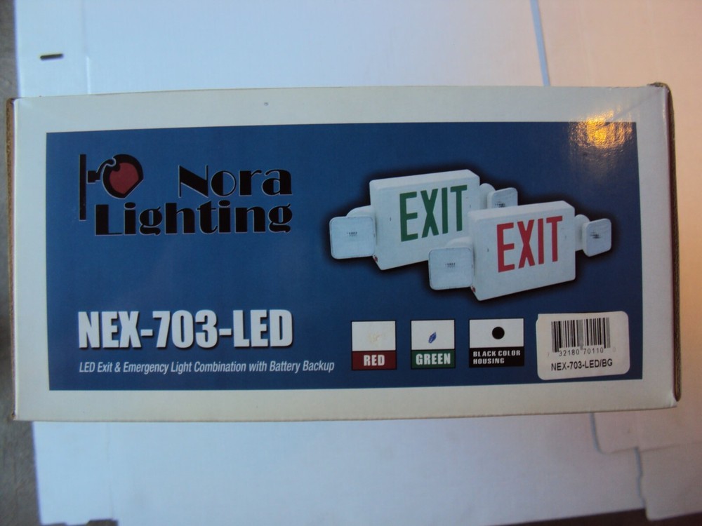 NORA Lighting NEX-703-LED/BG LED Exit & Emergency Light Combinatin w/battery ba