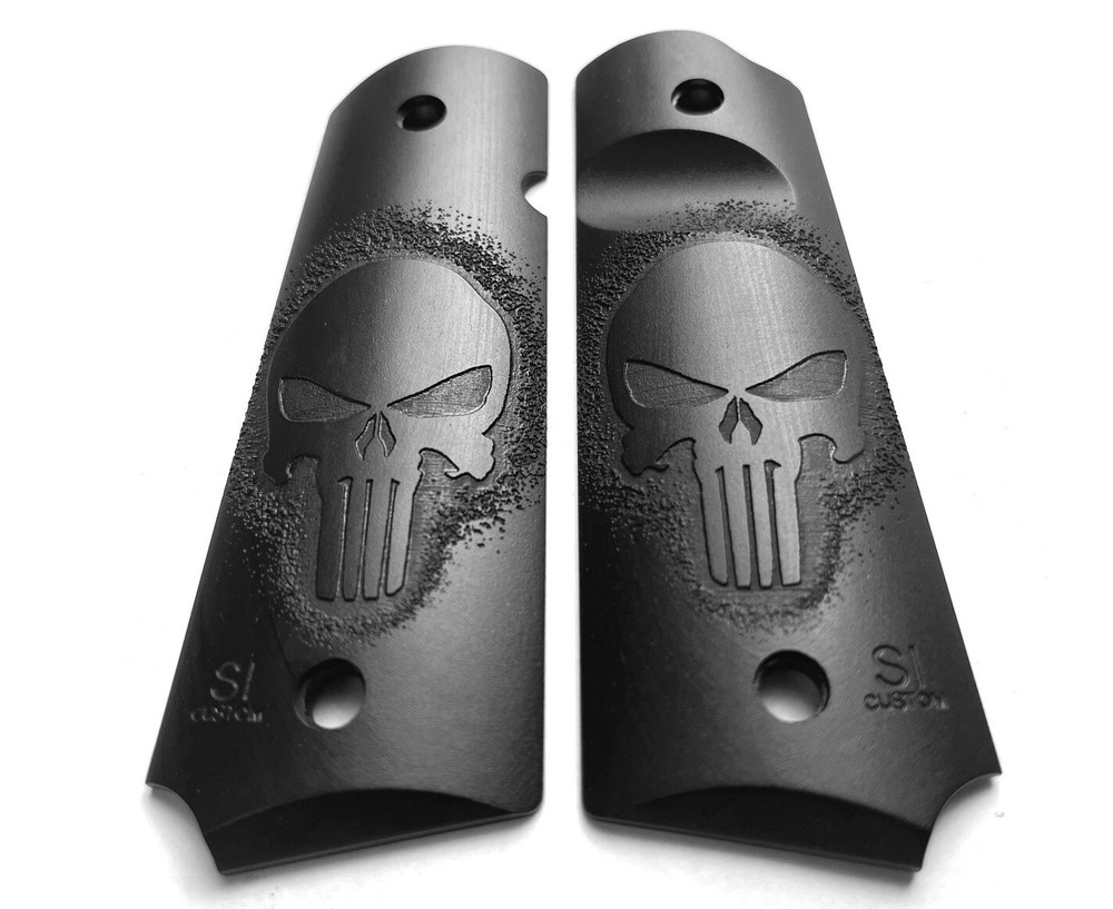 1911 Grips Engraved Textured Punisher