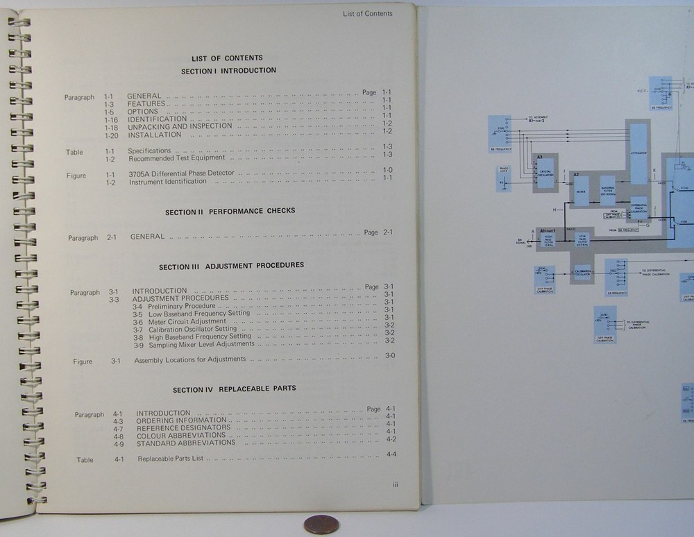 HP 3705A DIFFERENTIAL PHASE DETECTOR SERVICE MANUAL USED
