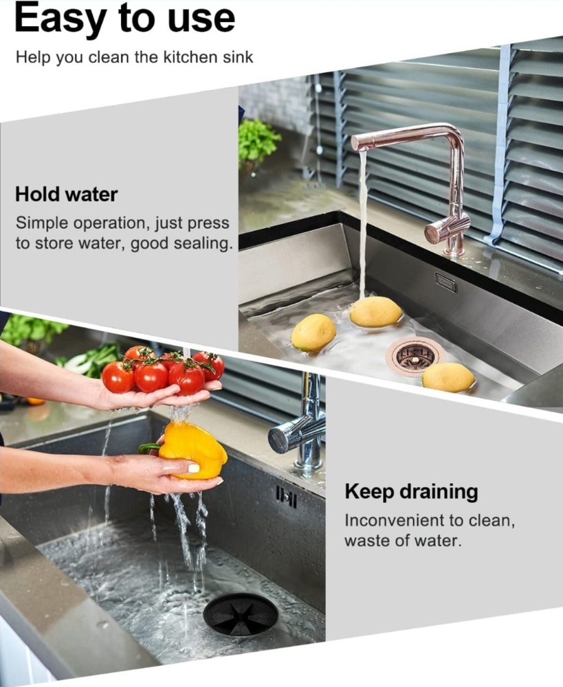 Extended Garbage Disposal Flange Basket Strainer Stopper, Deep 304 Stainless ...