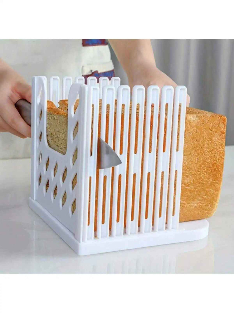 Adjustable Bread Slicer Guide Foldable Plastic Cutter Tool