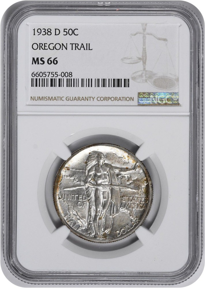 1938-D Oregon Commemorative Half MS66 NGC Mint State 66