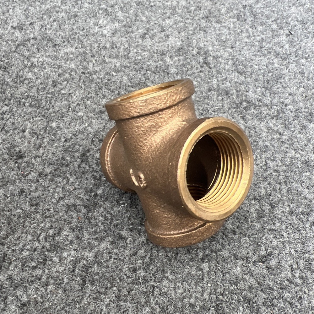 1VFC4 1" Red Brass Pipe Cross Threaded New Other