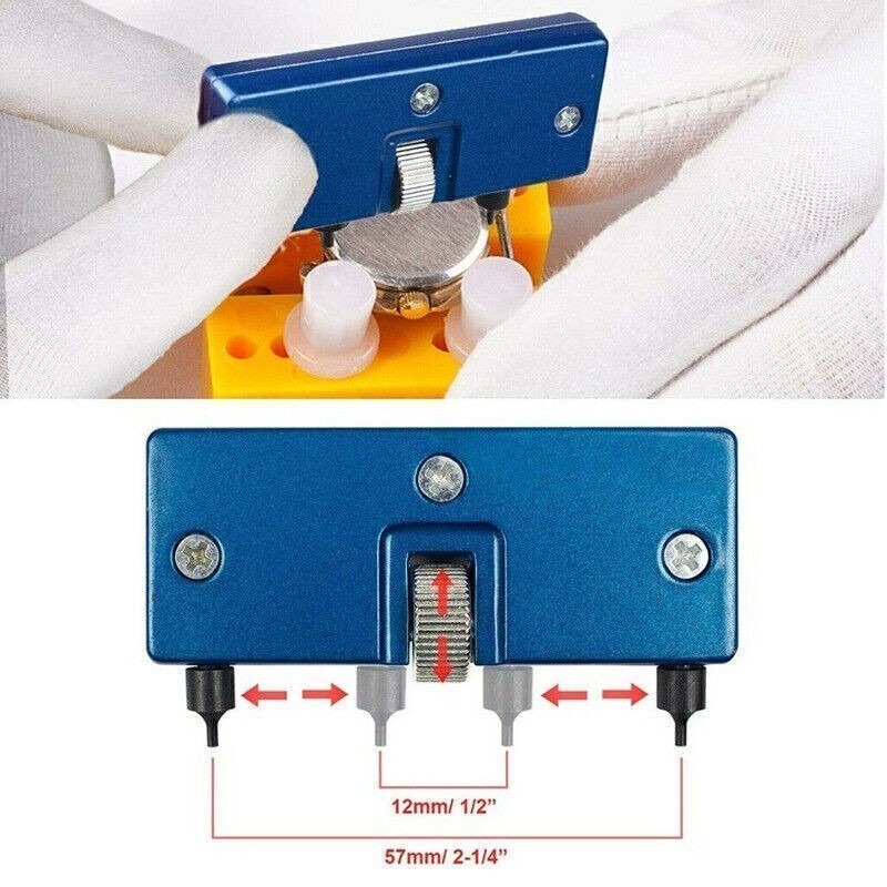 Watch Battery Replace Tool Kit Watch Back Remover Tool Watch Press Set + 12 Dies