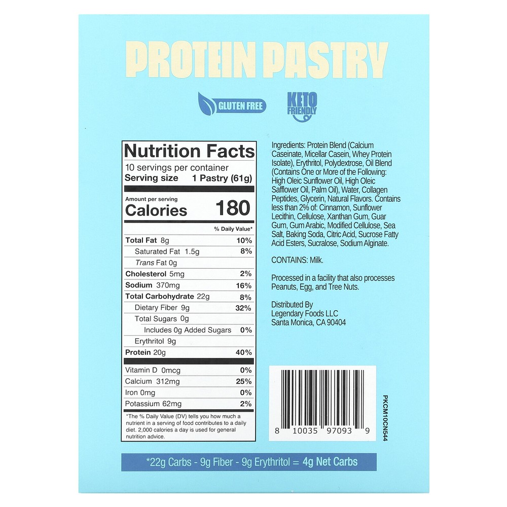 Protein Pastry, Brown Sugar Cinnamon, 10 Pack, 2.2 oz (61 g) Each