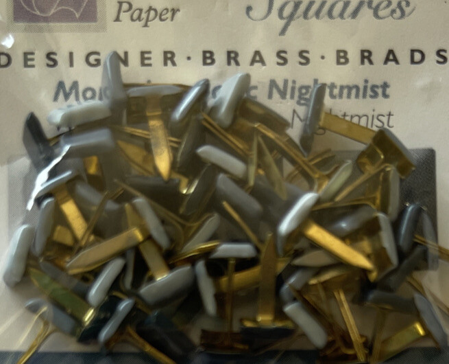 MONOCHROMATIC NIGHTMIST Square Matte Finished Metal Brads(36pc) Bazzill•Split•••