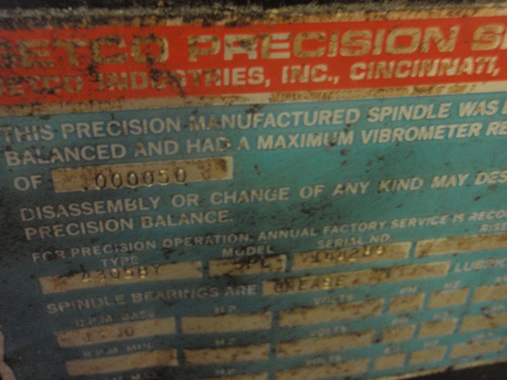 SETCO PRECISION SPINDLE - SPINDLE MODEL # SPL_TYPE_4305BY