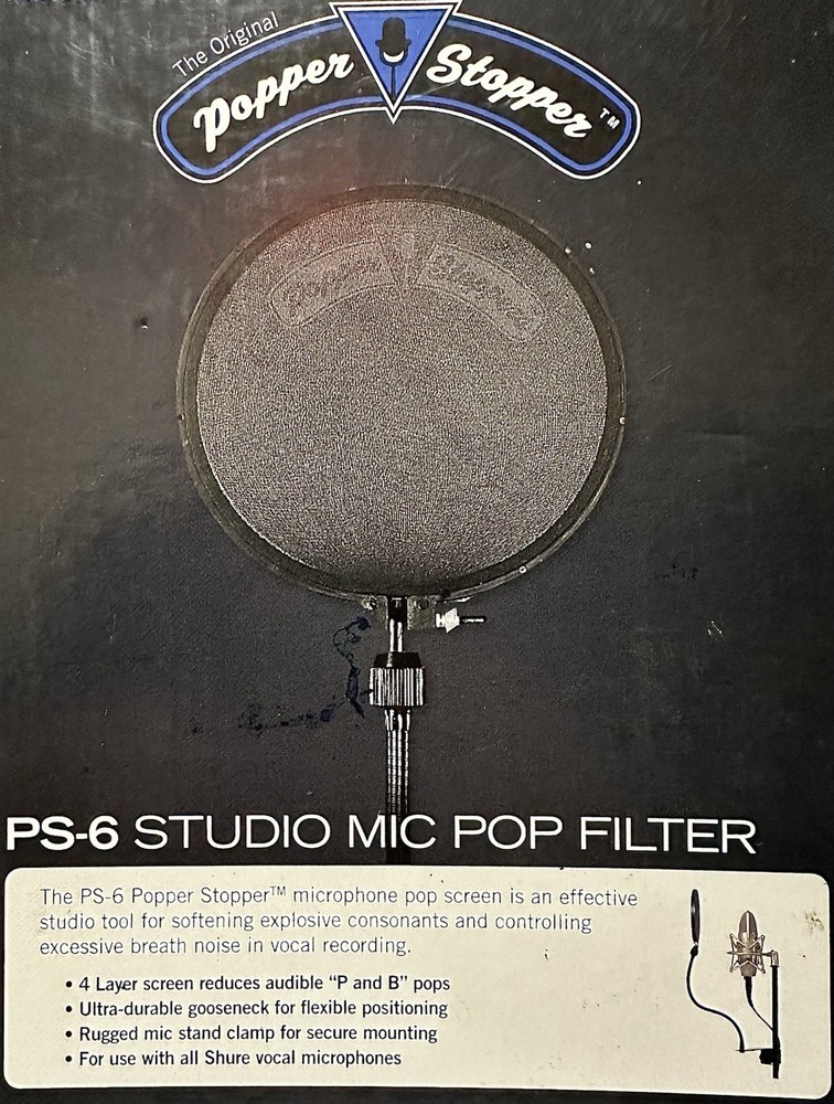 PS-6 STUDIO MIC POP FILTER MADE BY SHURE LEGENDARY PERFORMANCE (IN ORIGINAL BOX)