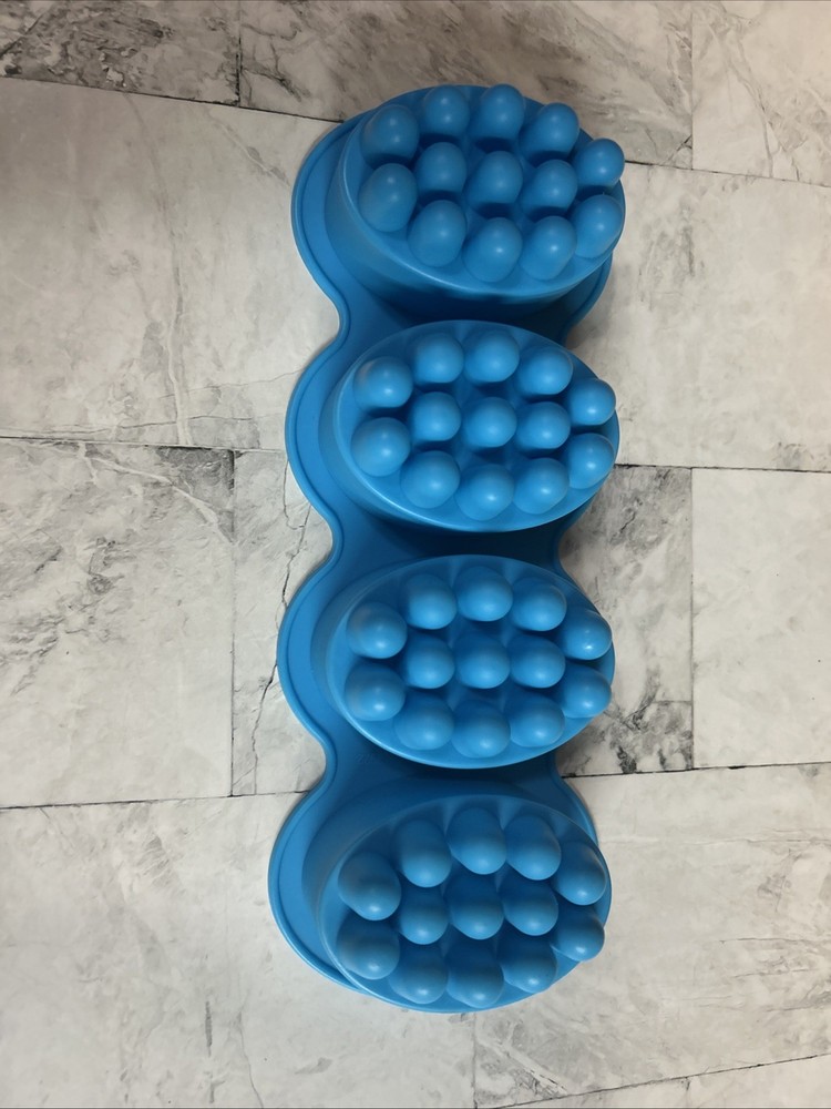 Silicone Oval Massage Bar Soap Mold - Blue