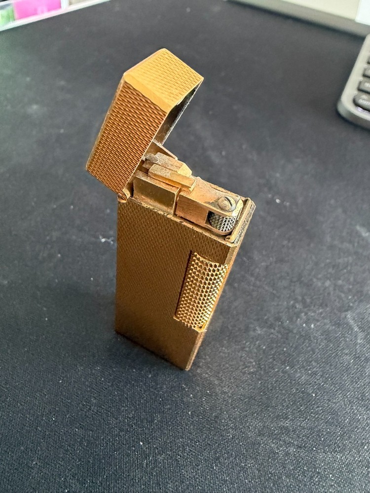 Vintage Dunhill Rollagas Lighter Gold Barley Pattern_It works!