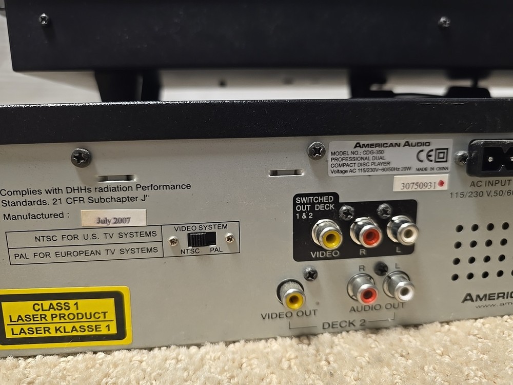 American Audio CDG-350 Professional Dual CD Controller & Dual Cd Player. Tested