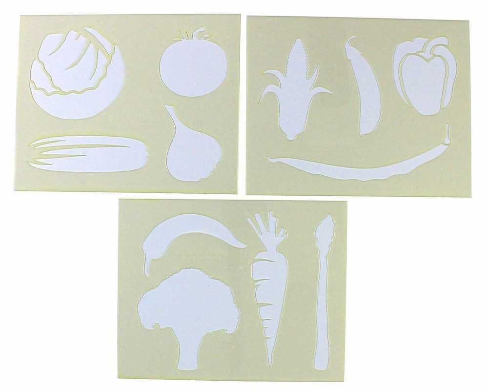 Vegetable Stencils- 3 Piece Set -14 Mil Mylar