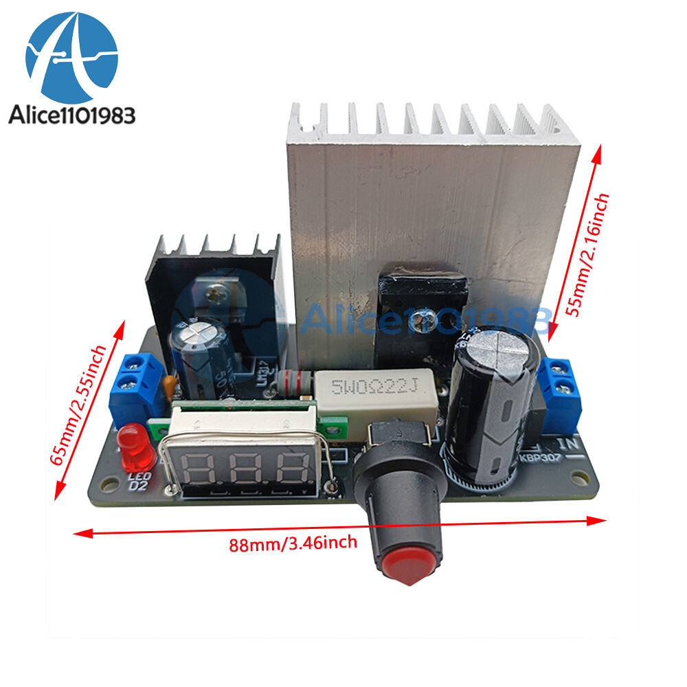 AC-DC LM317 Power Supply Regulator Module Adjustable Voltage with Volt Display