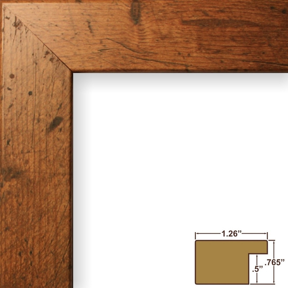 Craig Frames Bauhaus, 1.25" Modern Rustic Light Walnut Brown Picture Frame