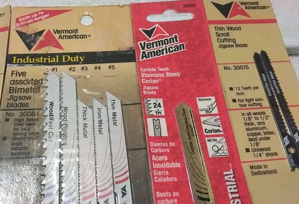14PC VERMONT AMERICAN MULTI-PURPOSE UNIVERSAL JIGSAW BLADE SET MADE IN...