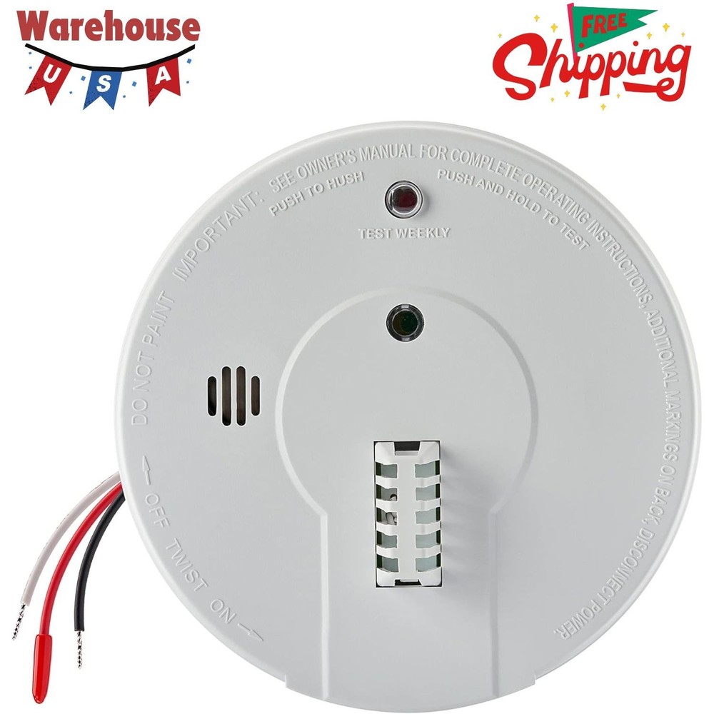 Heat Detector, Hardwired with Battery Backup & 2 LEDs, Interconnect Capability