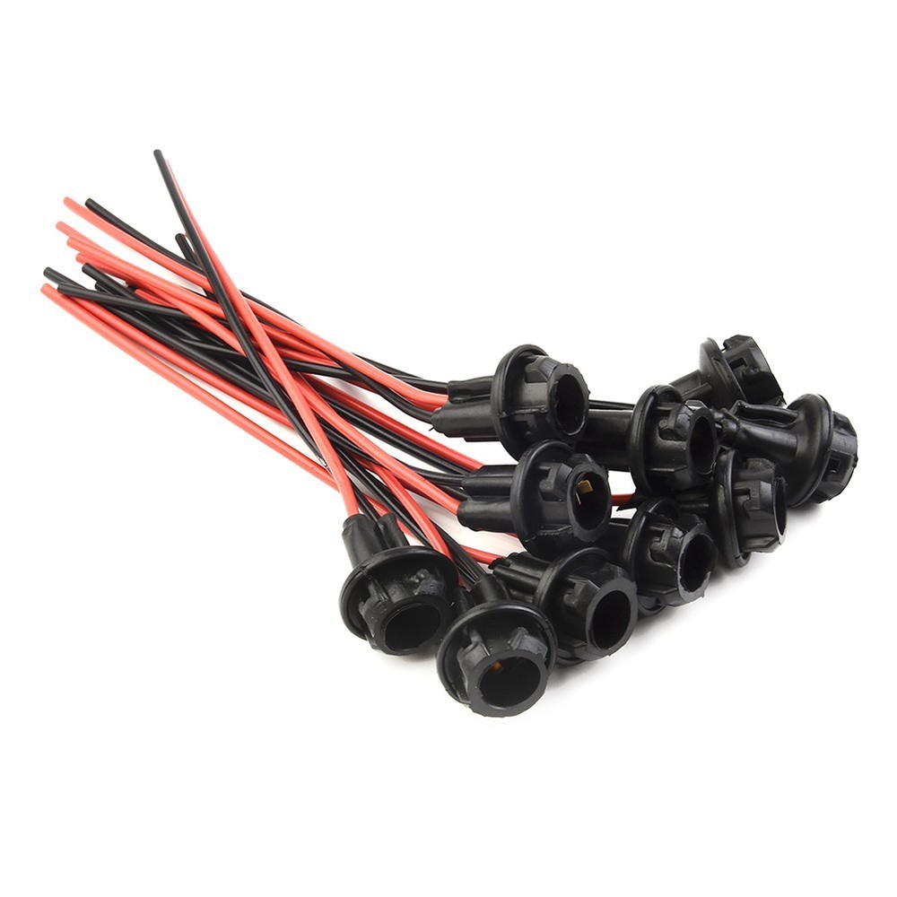 10pcs Wedge Light Base Socket Connector for Car LED Bulbs Installation
