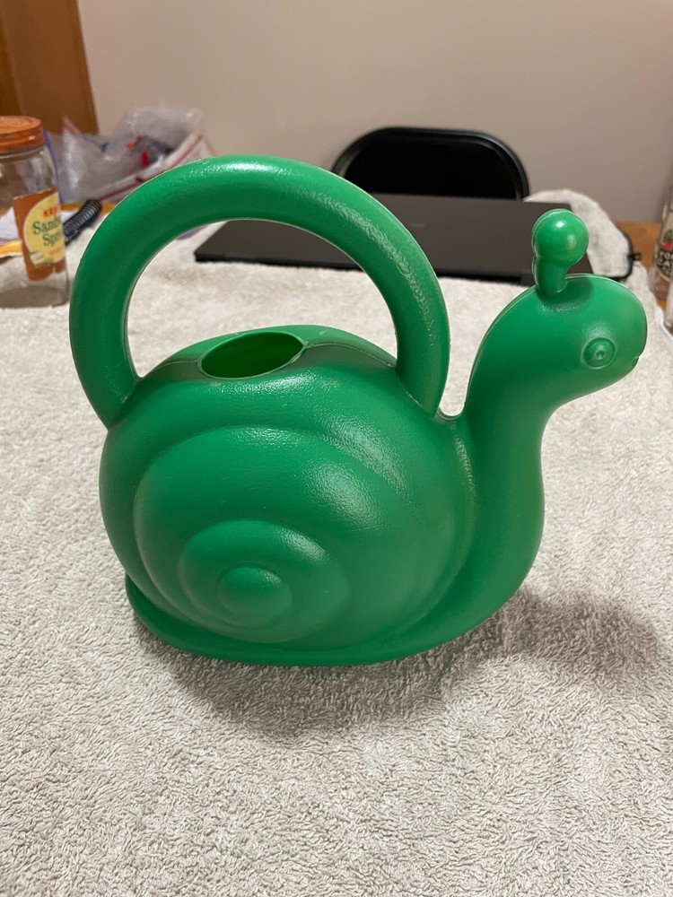 Green Plastic Snail Watering Can