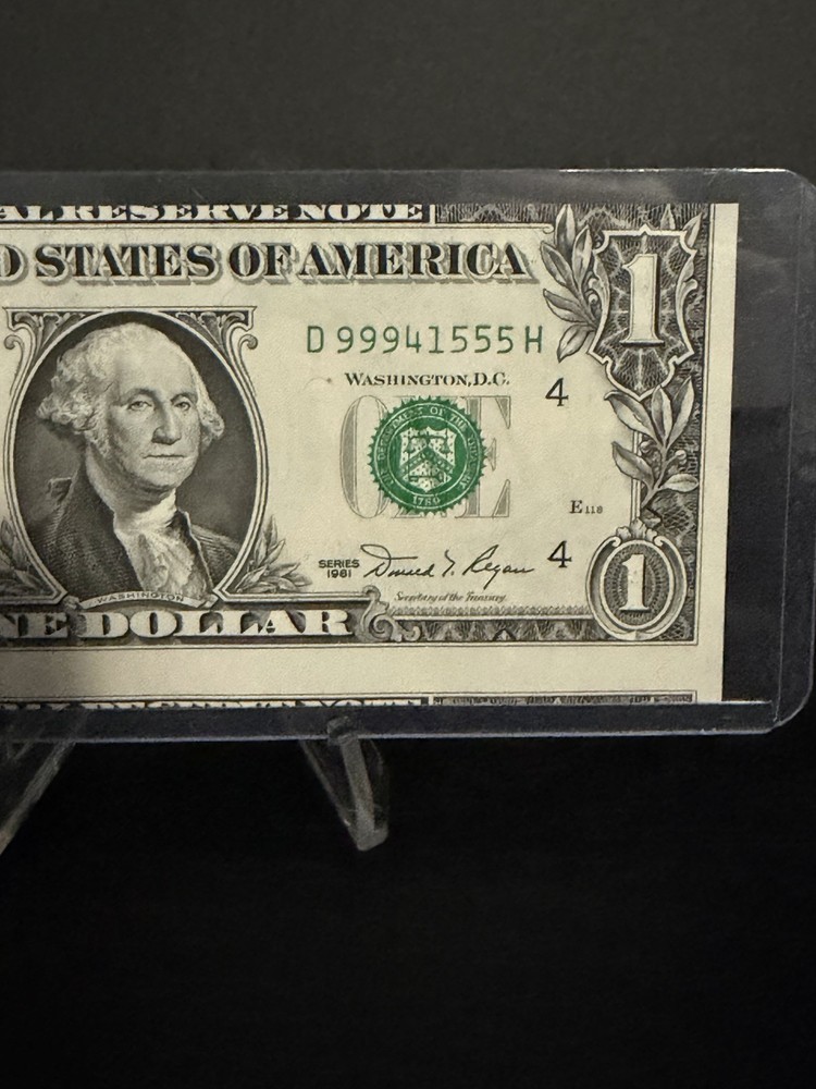 1981 $1 Dollar Bill with Misaligned, Misprint, and Miscut Offset Error