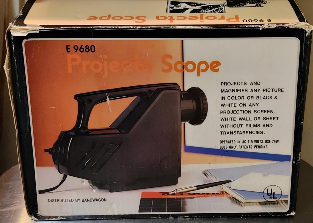 Vintage Projecta Scope Projector E-9680 Magnify, Enlarge & Trace Art -Works!