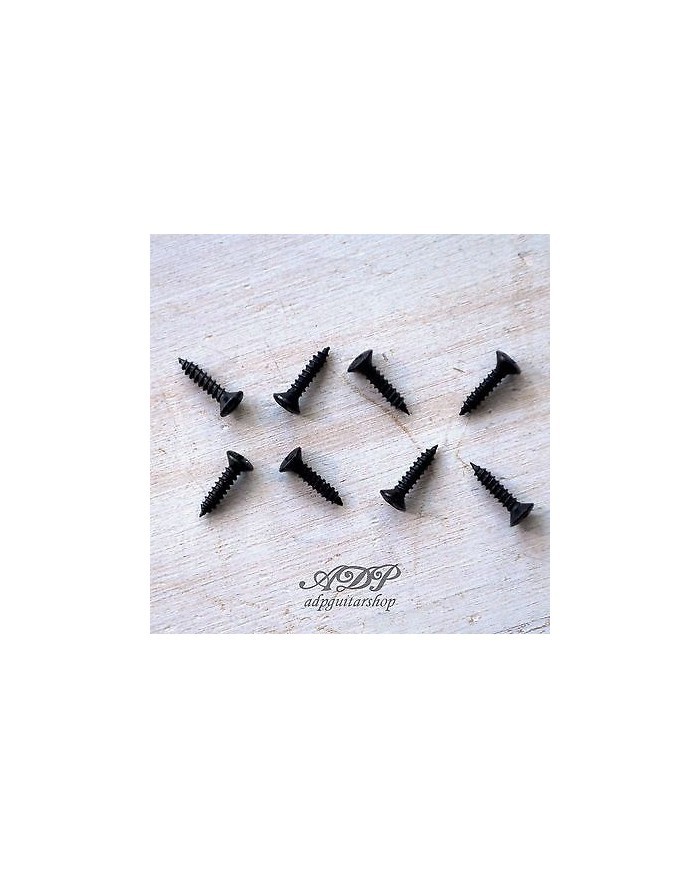 8 Black Short Humbucker Ring Screws 10x2mm