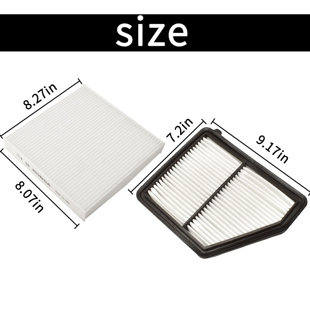 2PCS Genuine Engine Air Filter and Cabin Filter Kit for CIVIC 2016-2021