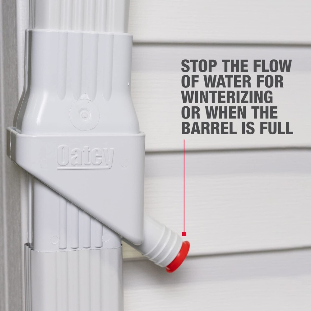 White Rain Water Collection System Plastic Gutter Drain Downspout Diverter Hose