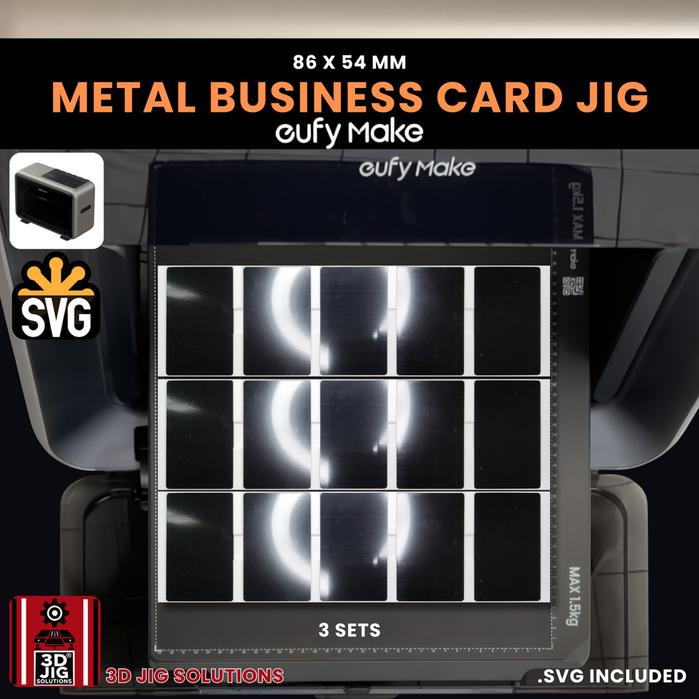 EufyMake E1 UV Printer Jig | Metal Business Card Template