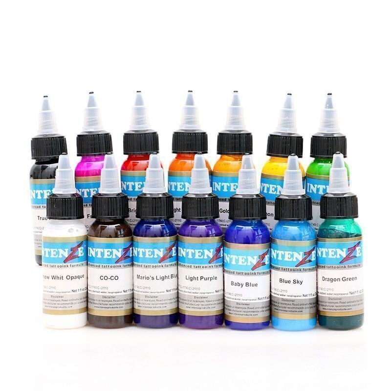 Intenz Permanent Makeup Ink Set - 14 Colors, 30ml/1oz Bottles, USA Authentic