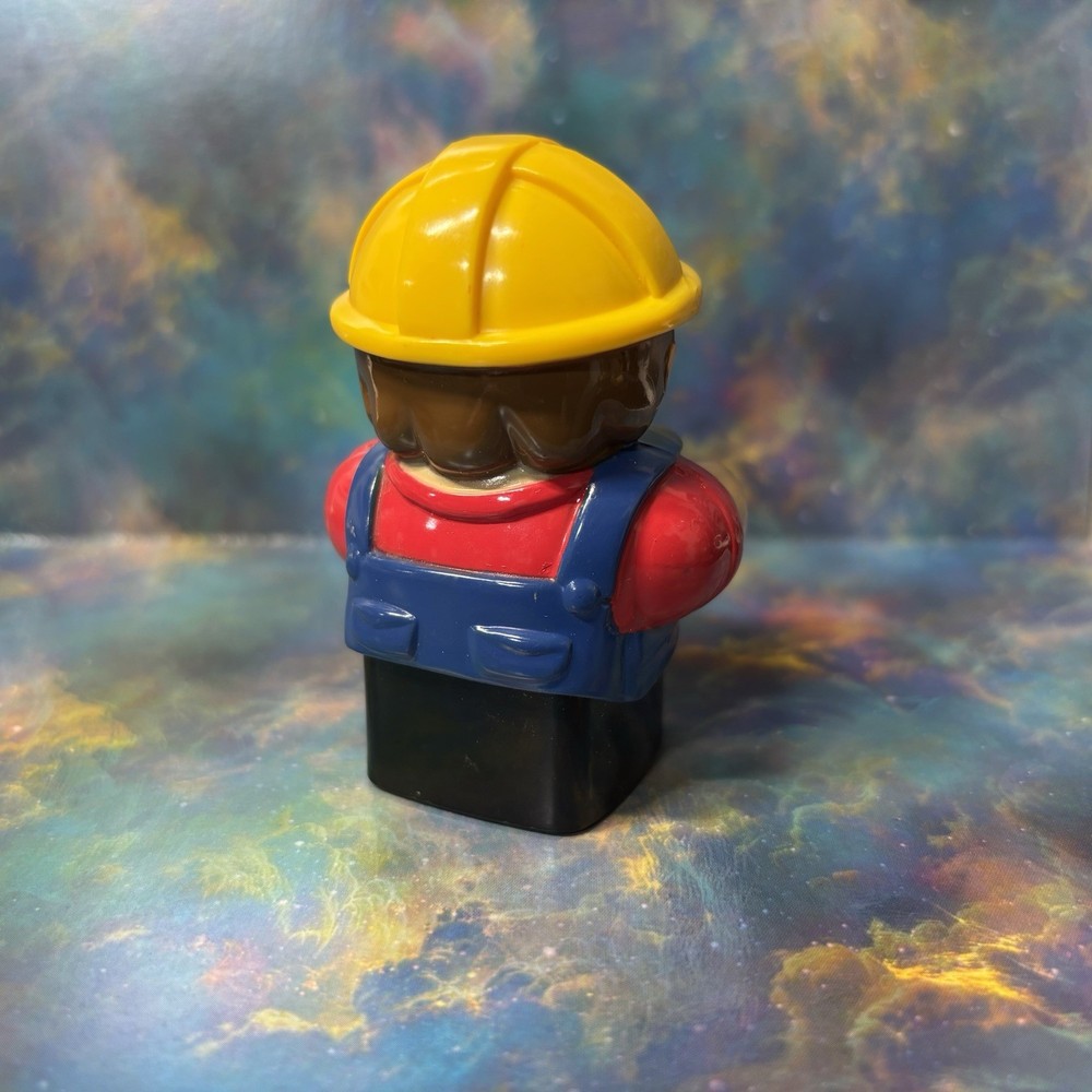 Mega Bloks First Builders Construction Worker Blue Overalls Hammer Figure