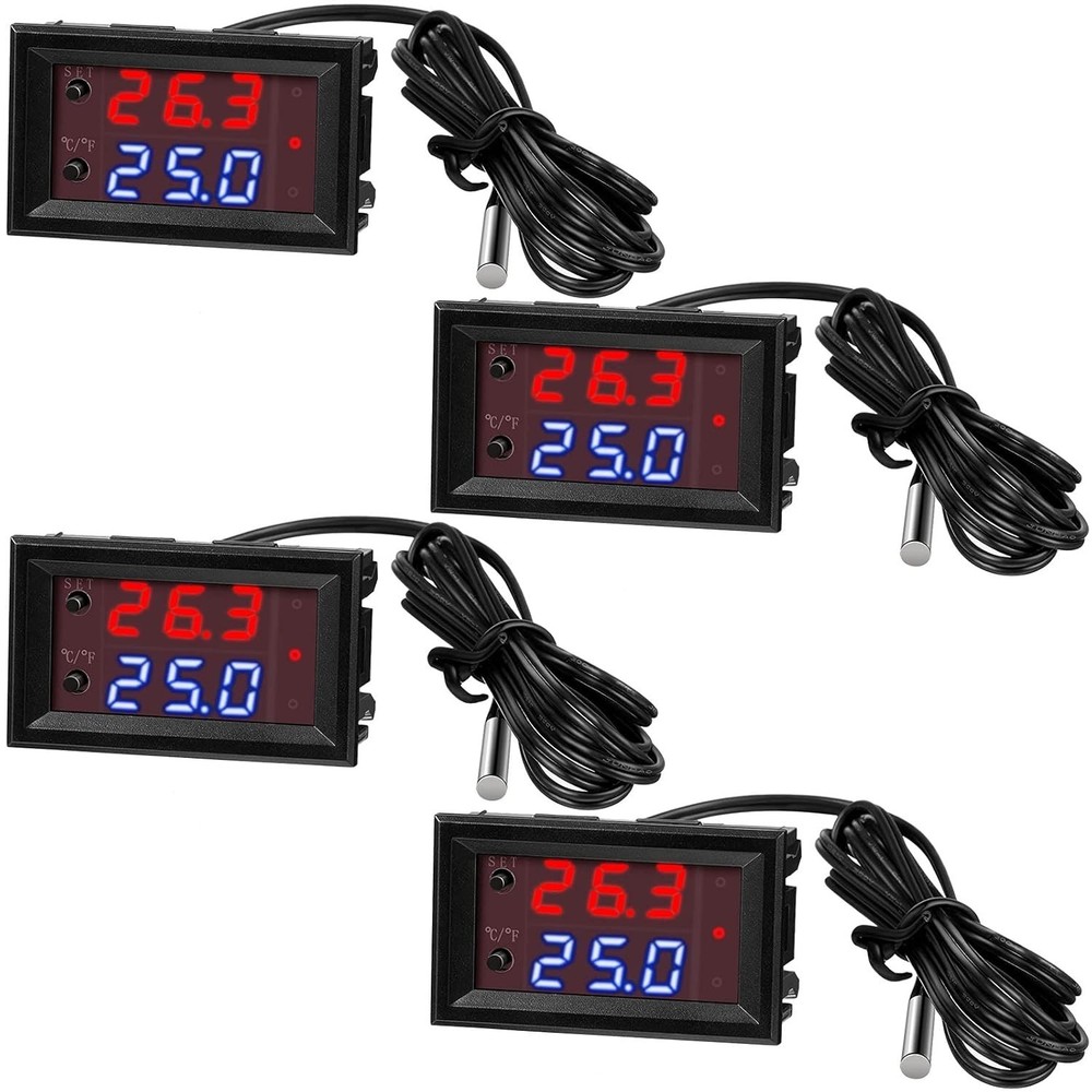4 Pack Electronic Thermostat Controllers - Versatile Heating/Cooling up to 110°C