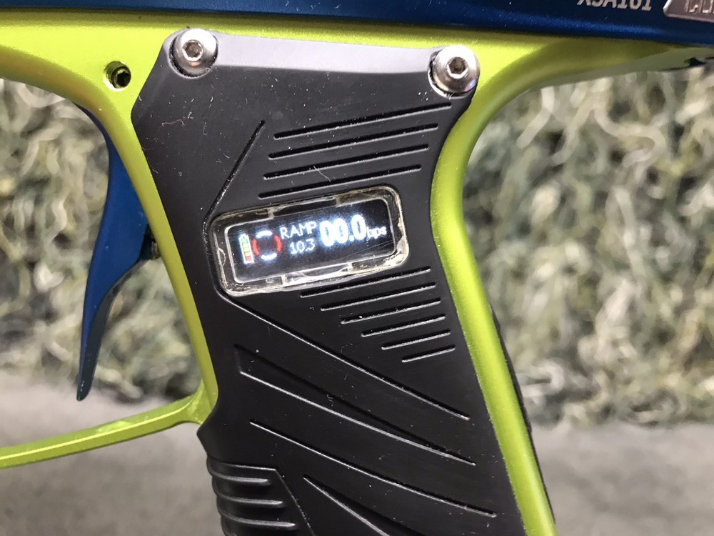 Used Macdev Clone 5 Paintball Marker with Case - Blue/Green