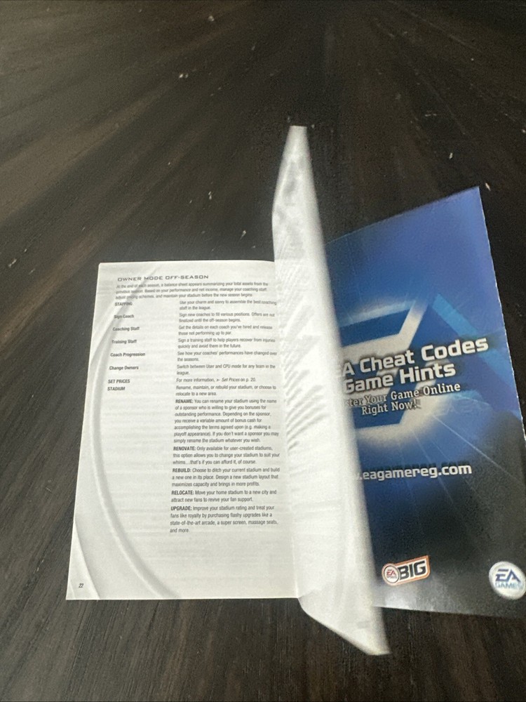 XBOX Manual Only Madden NFL 2004