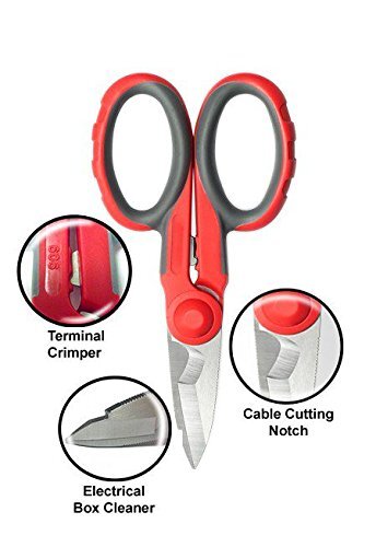 Vampire Tools 5.5" Multipurpose Electrician Scissors Premium High Carbon Stai...