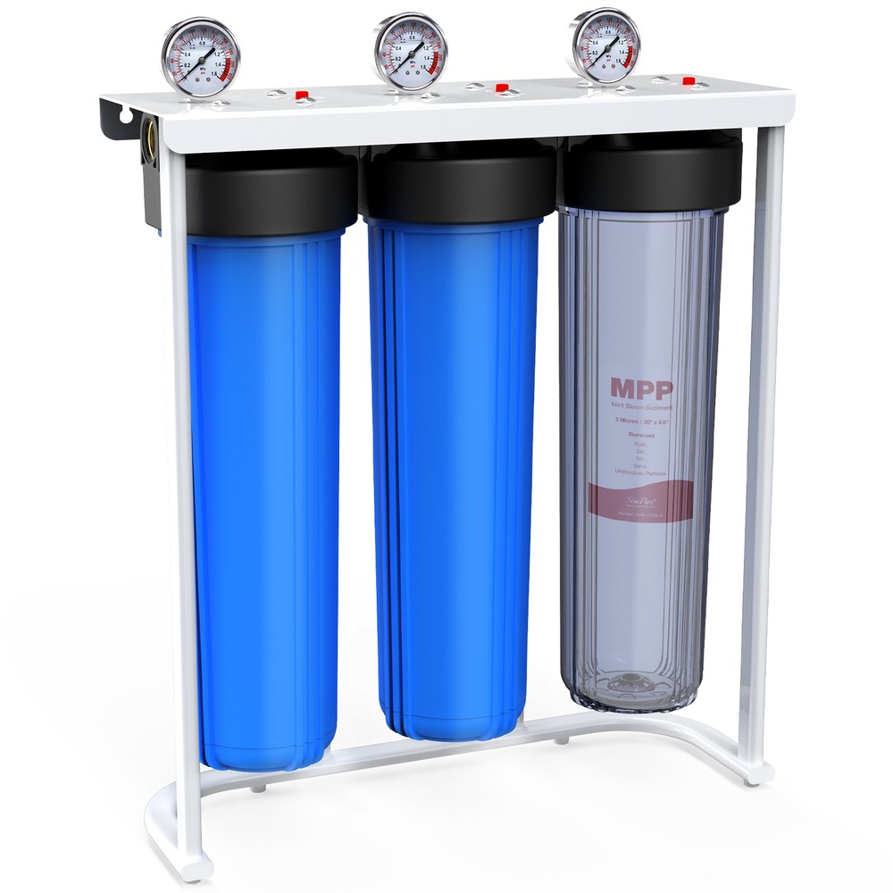 3Stage Whole House Water Filter System Reduce Iron Manganese Sediment Filtration