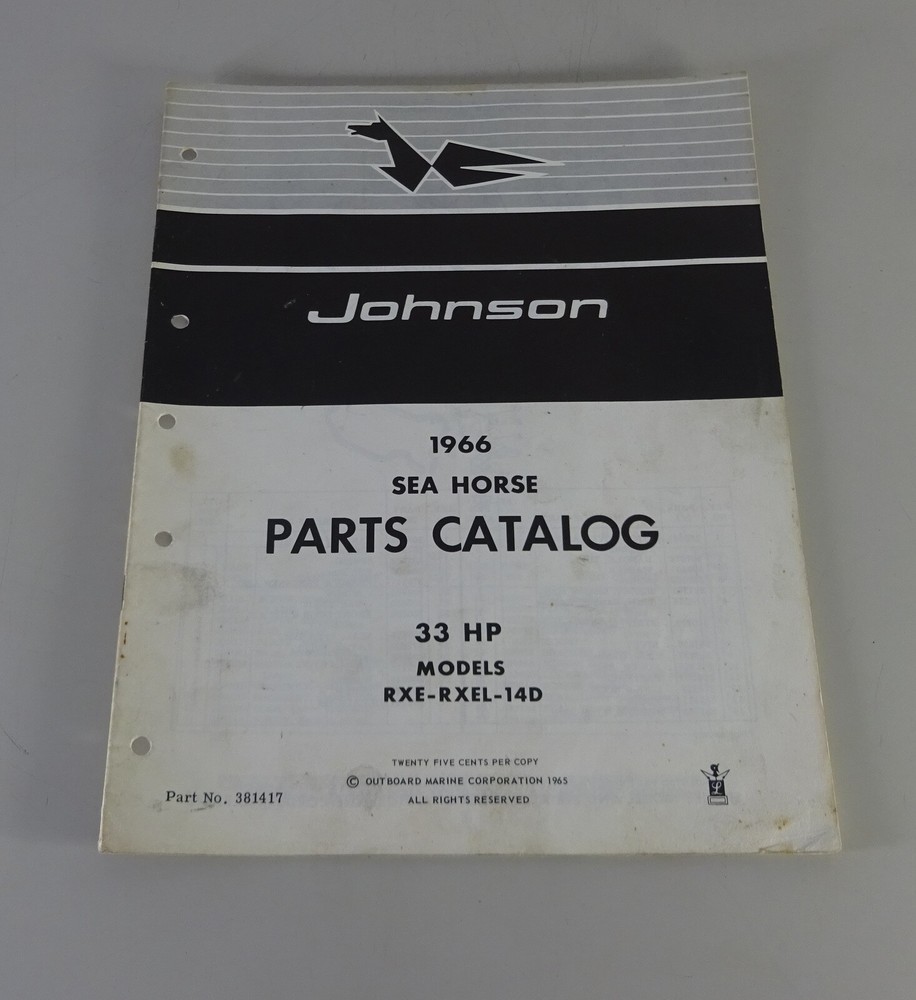 Parts Catalog Omc Johnson Outboards 33 Ps Models By 1966