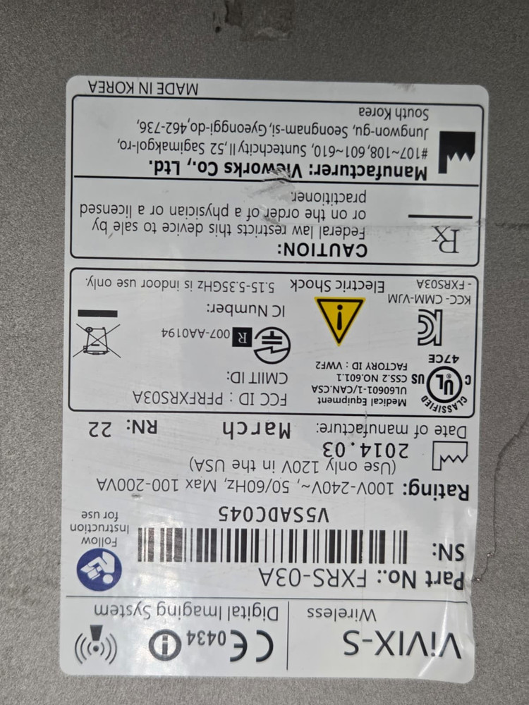 Vieworks Vivix-S Wireless FXRS-03A Digital Imaging System Panel Control Unit