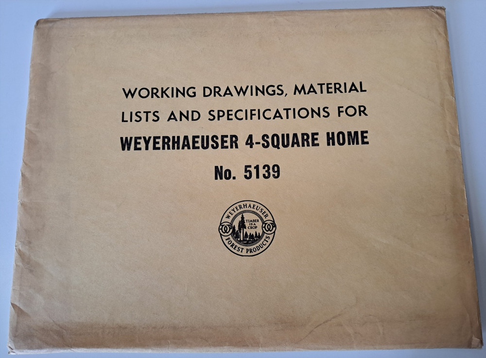 WEYERHAEUSER 4-SQUARE HOME DESIGN PLAN NO 5139 COMPLETE 1950s ARCHITECTURE