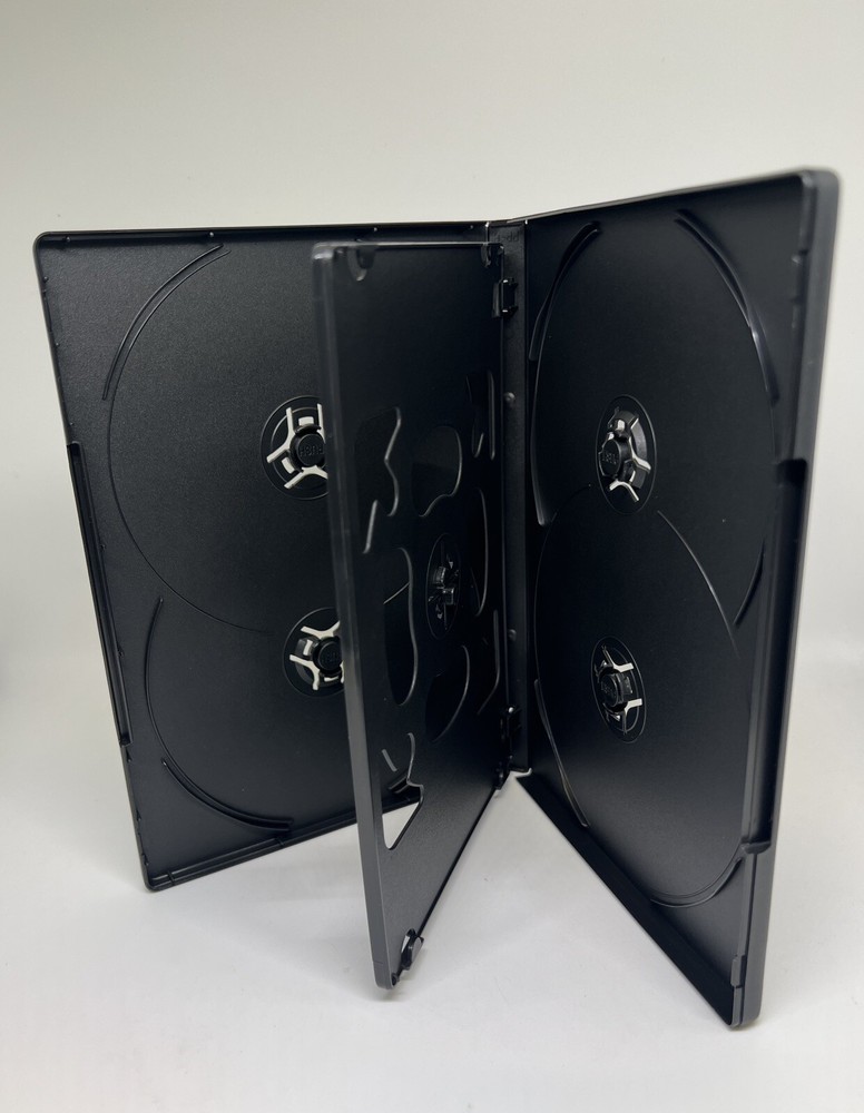 2 PCS NEW SLIM 14MM MULTI 6 DVD CD CASES BOX, BLACK, DH6