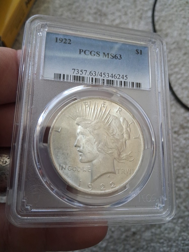 1922 $1 Peace Silver Dollar PCGS MS63