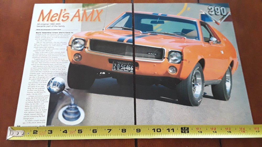 1969 AMERICAN MOTORS AMX   ORIGINAL 2006 ARTICLE