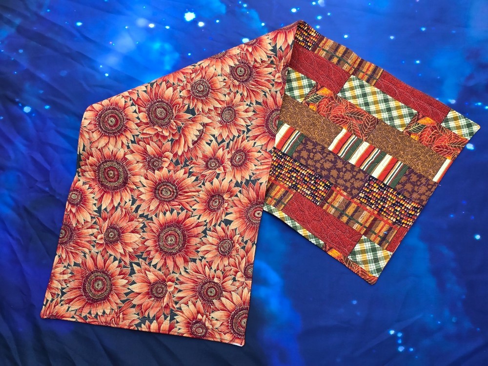 Handmade Quilted Table Runner Thanksgiving Fall Autumn Patchwork  Sunflowers